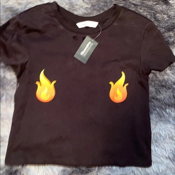 NWT bluenotes black fire crop top S - Picture 3 of 14